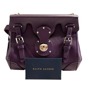 Ralph Lauren Mini Ricky Satchel | Aubergine Eggplant | Gold Hardware
